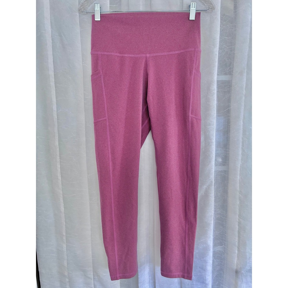 Colorfulkoala Womens High Waisted Side Pocket Leggings‎ Heathered Rose Pink L